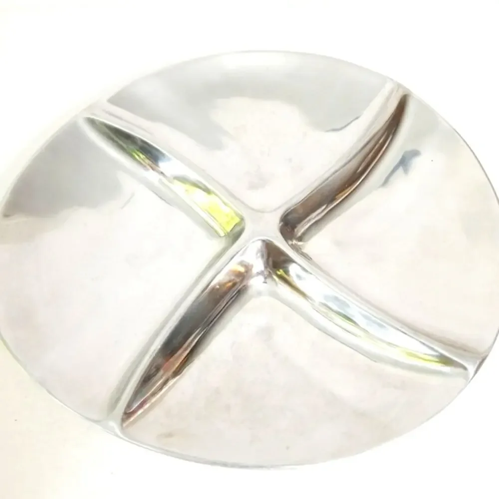 Pottery Barn cast aluminum divided tray platter